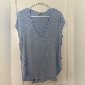 Light blue top 94% rayon 6 spandex
